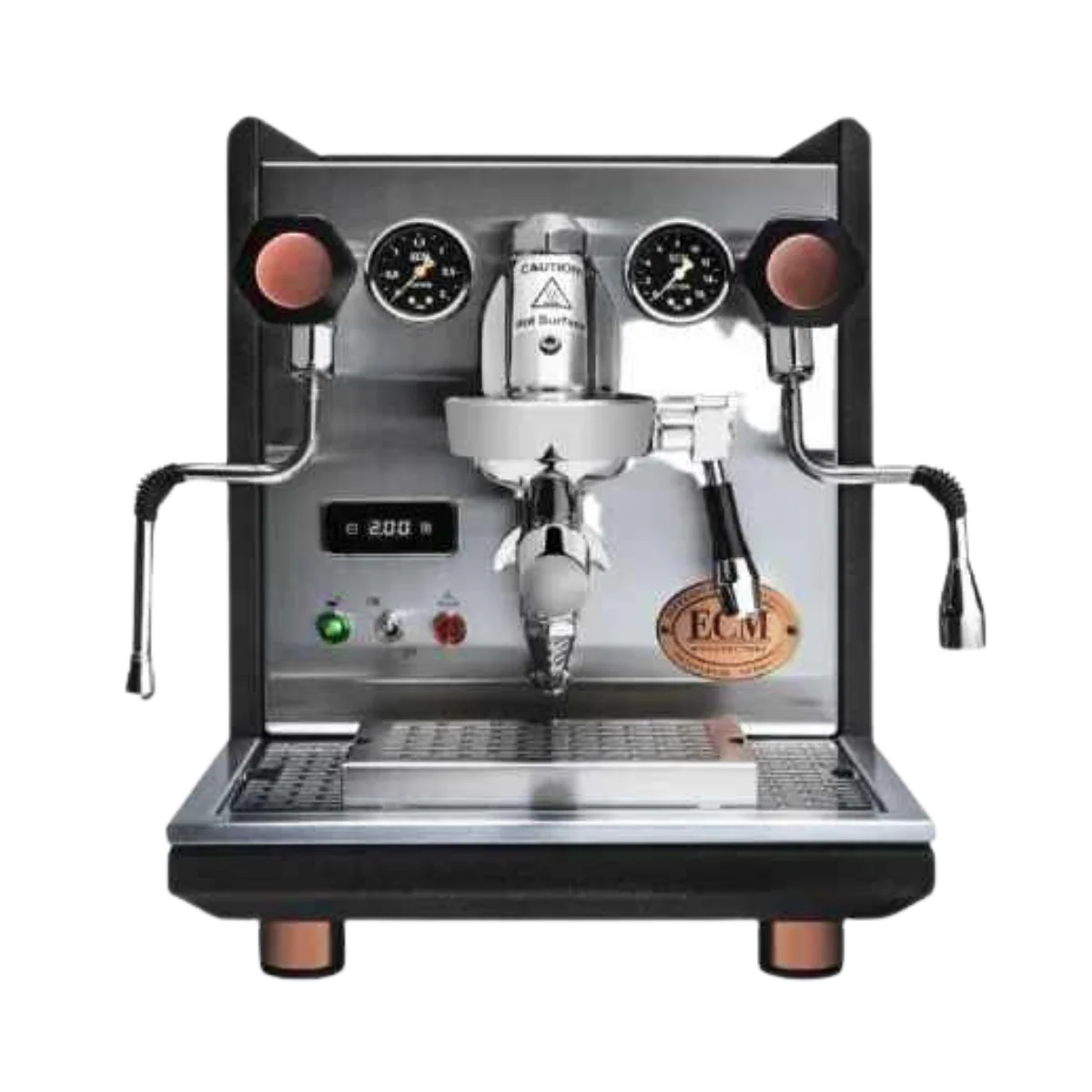 ECM Synchronika Heritage espresso machine â premium dual boiler coffee machine with classic design.