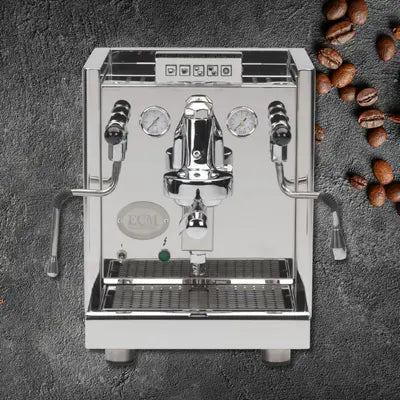 ECM Elektronika II Professional espresso machine with programmable dosing, quiet rotary pump, and automatic cleaning – available at Walcha Coffee.
