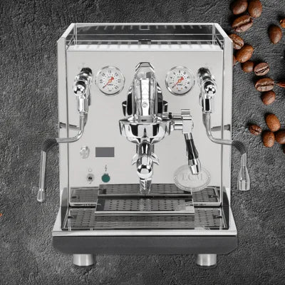 ECM Synchronika II dual boiler espresso machine with OLED display, rotary pump, and precision design – available at Walcha Coffee.