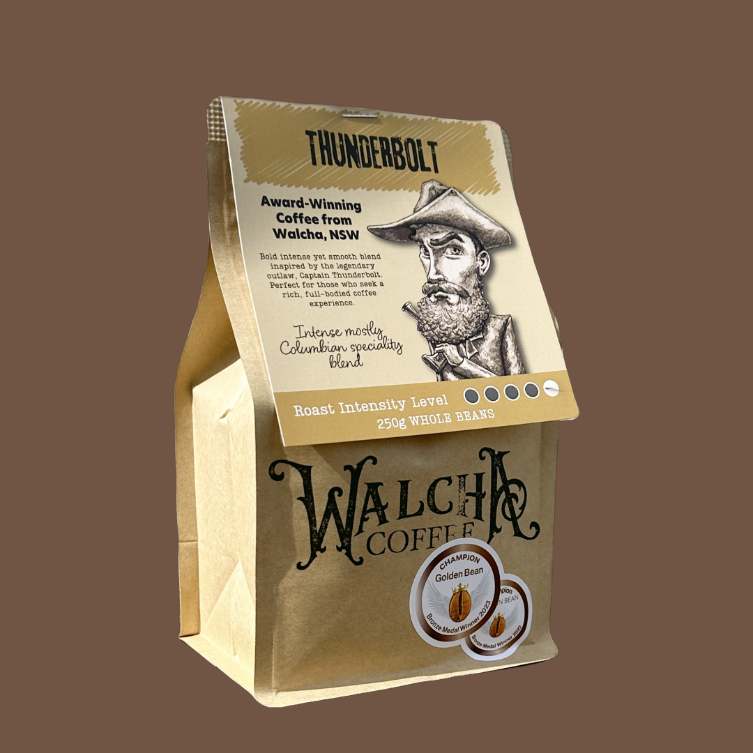 Thunderbolt’s Blend coffee bag by Walcha Coffee — specialty espresso blend roasted in Walcha, NSW.