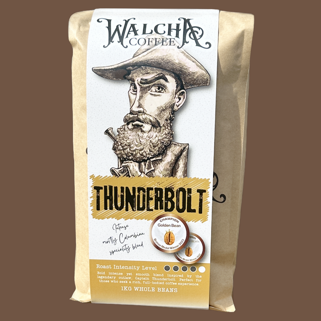 Thunderbolt’s Blend coffee kilo bag by Walcha Coffee — specialty espresso blend roasted in Walcha, NSW.