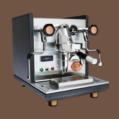 ECM Synchronika Heritage dual boiler espresso machine with anthracite body, copper accents, PID control, and rotary pump – available at Walcha Coffee.