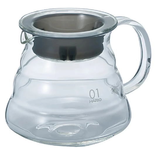 Hario V60 Clear Glass Range Coffee Server 360ml – heat-resistant glass pour-over coffee carafe