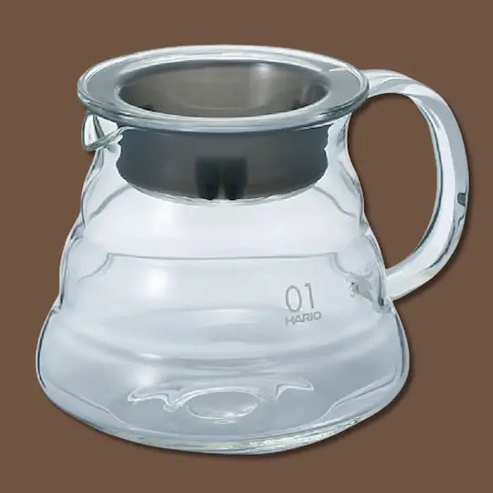 Hario V60 Clear Glass Range Server 360ml coffee carafe, heat-resistant pour-over server available at Walcha Coffee.