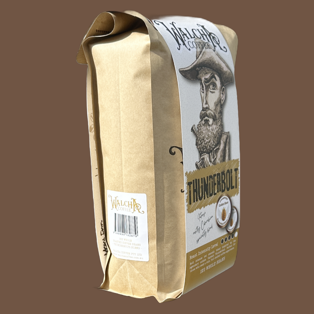 Thunderbolt’s Blend coffee kilo bag by Walcha Coffee — specialty espresso blend roasted in Walcha, NSW.